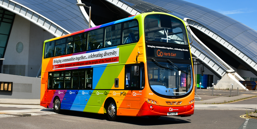 Go North East unveils multi coloured bus to celebrate the work of